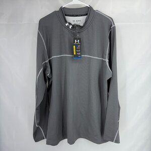 Adidas Men 2XL Coldgear 1/4 Zip Pullover Performance Warm Long Sleeve Gray NEW